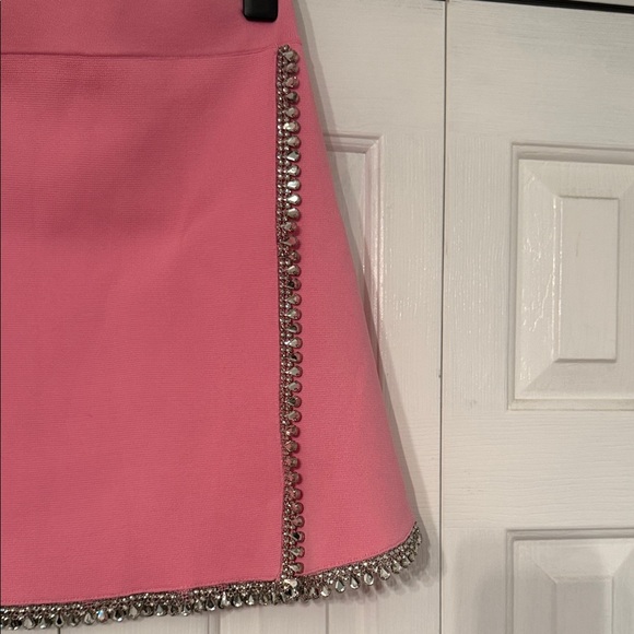 Zara Pink Mini Skirt with Silver Accents - Picture 4 of 7